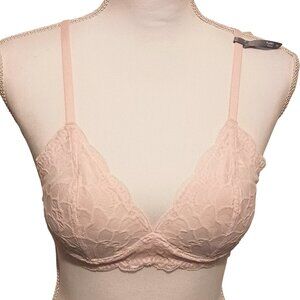 NEW Aerie Real Power Racerback Wireless Pushup‎ Lace Bra in Light Pink, Size 34A